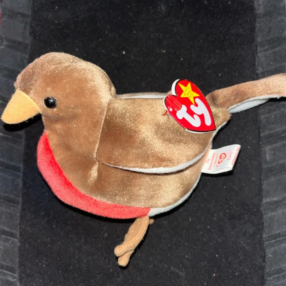 Ty “Early” Plush Bird Toy - Brown and Red